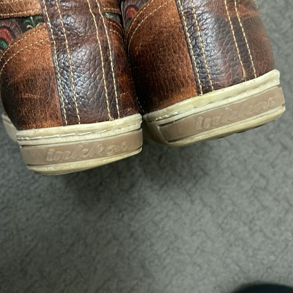 Inkkas Size 8 Brown Leather Farm Pattern Hi-Top Sneakers - Picture 10 of 12